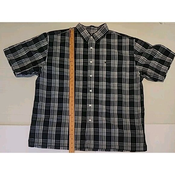 Nautica Jeans Co Men Blue Green Plaid Shirt Short Sleeve Pocket Button Up Sz XL - Picture 15 of 16
